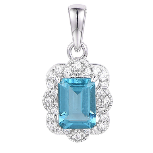 Vintage Olive Zircon Sterling Silver Necklace for Women Collarbone Chain Jewelry - Suoaint