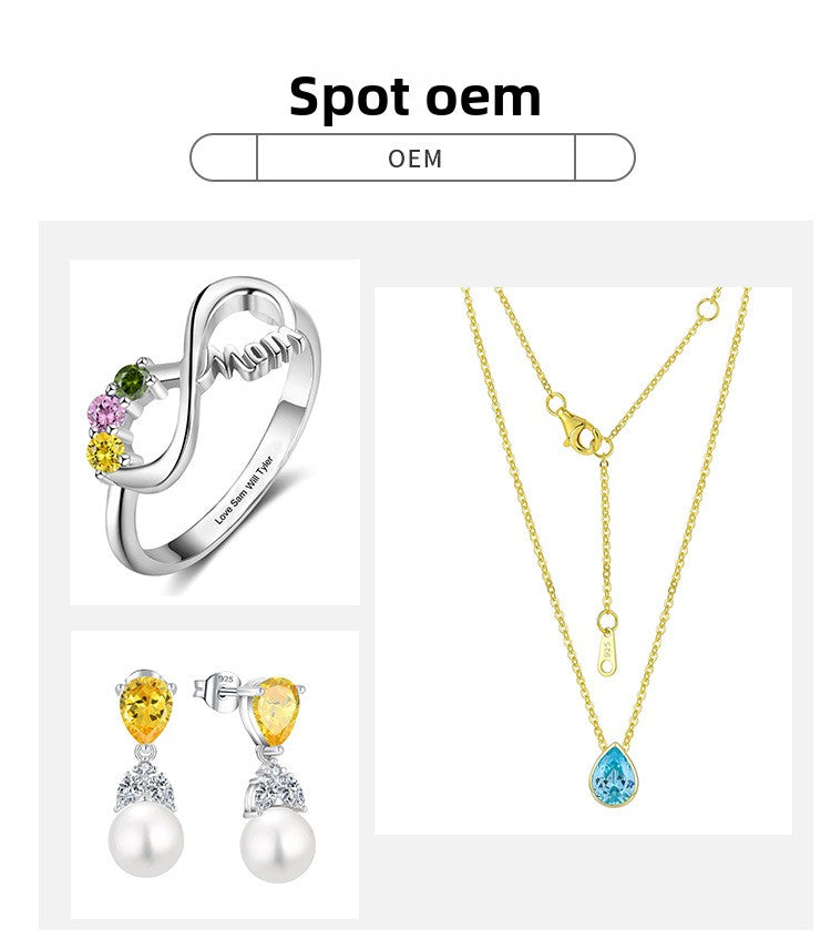Heart of the Ocean sterling silver necklace for women with zircon heart-shaped clavicle chain pendant - Suoaint